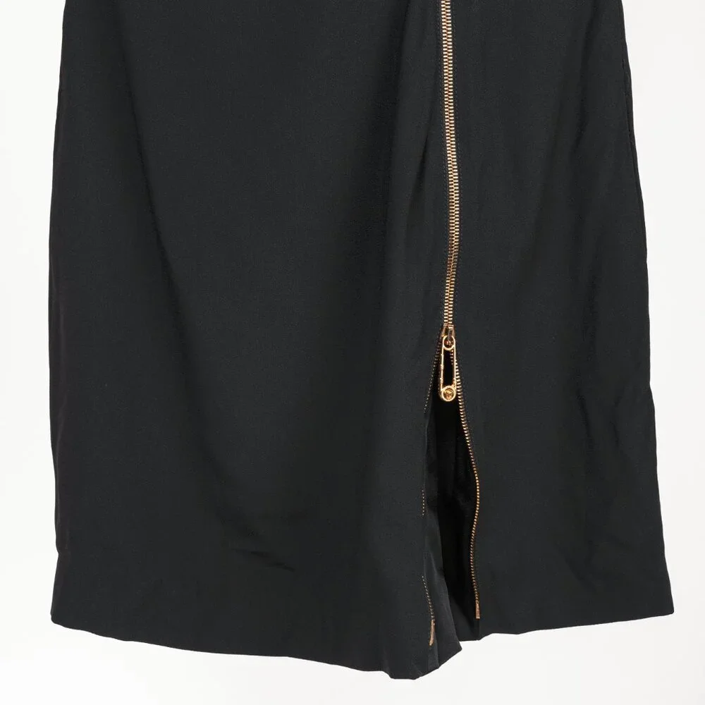 Versace PF20 Black Envers Satin Safety-Pin Short Dress - Picture 8 of 13